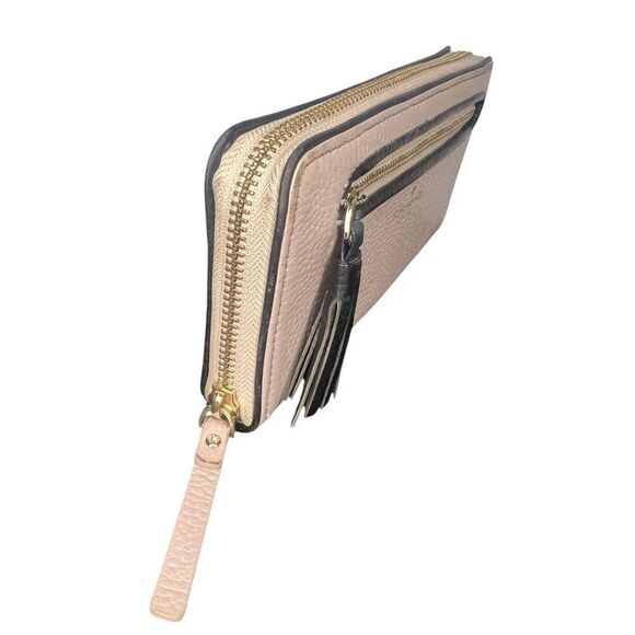 Kate Spade New York Chester Street Neda Wallet Beige Black Clutch Leather Tassel - Picture 3 of 7